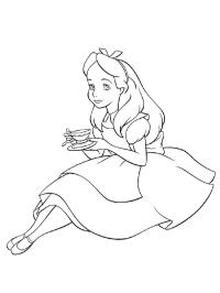 Alice drikker te