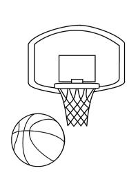 Basketballkurv med ball