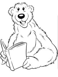 Bjørn leser en bok