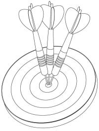 Darter på dartboard