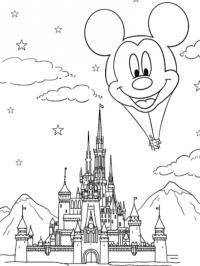 Disneyland slott Mikke Mus i luftballong