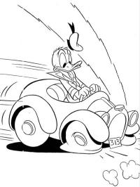 Donald Duck bremser med bil