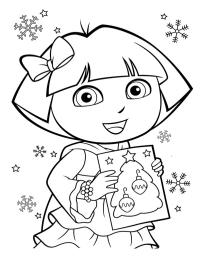 Dora med julekort