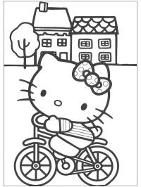 Hello Kitty på sykkel