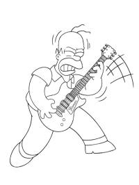 Homer Simpson spiller gitar