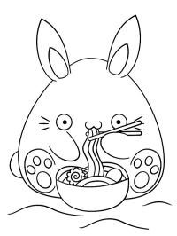 Kawaii kanin spiser nudler