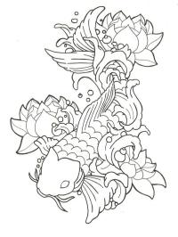 Lotus og Koi tatovering