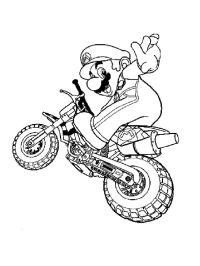 Mario kjører motorsykkel