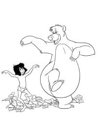 Mowgli og bjørnen Baloo danser