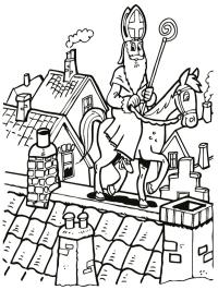 Hest med St. Nikolas går på taket
