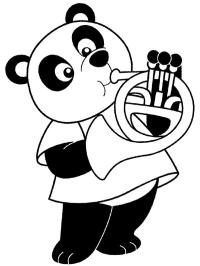 Panda spiller trompet