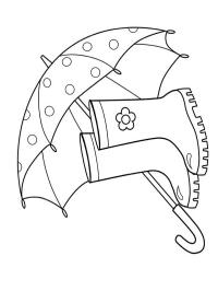 Paraply og regnstøvler