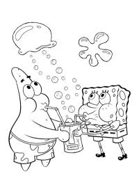 Patrick og Svampebob drikker saft