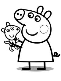 Peppa Gris med bamse