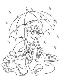 Postmann Pat i regnet