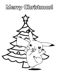 Pikachu ved juletre