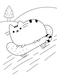 Pusheen på skateboard