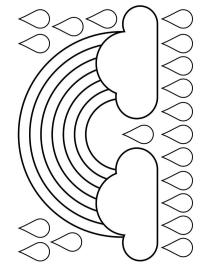Regnbue og regndråper