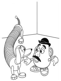 Hunden Slinky og Herr Potethode