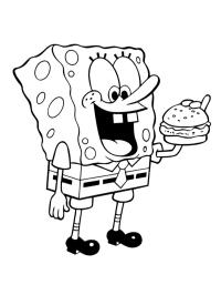 Svampebob spiser hamburger