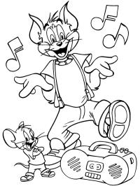 Tom og Jerry hører på musikk