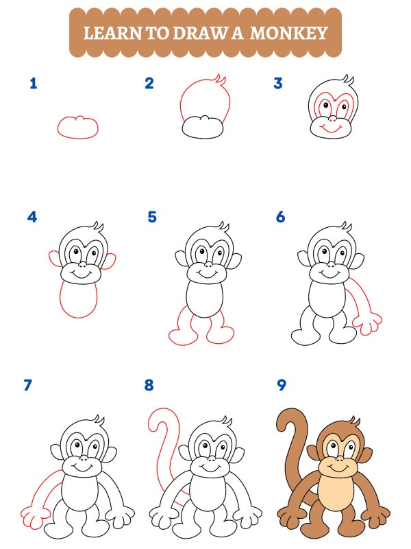 Hvordan tegner du en ape