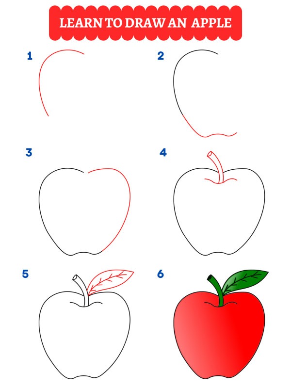 Hvordan tegner du et eple?