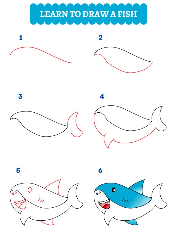 Hvordan tegner du en hai