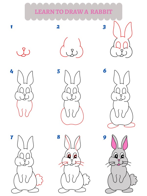 Hvordan tegner du en kanin?