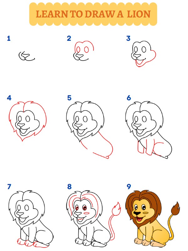 Hvordan tegner du en løve