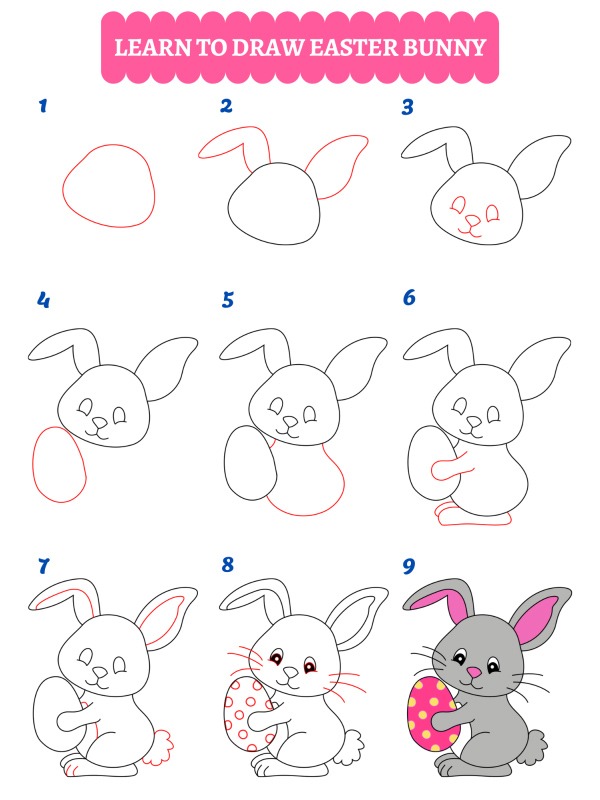 Hvordan tegner du en påskehare?