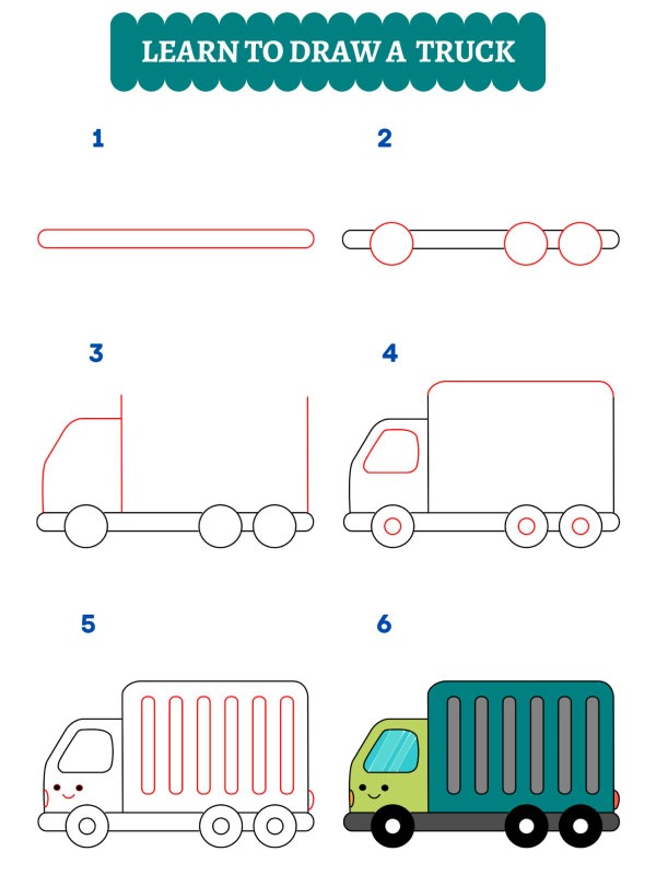 Hvordan tegner du en lastebil