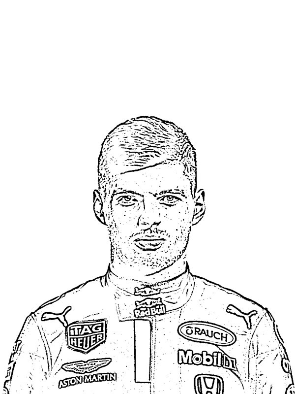 Max Verstappen Fargeleggingsside Max Verstappen Fargeleggingsside