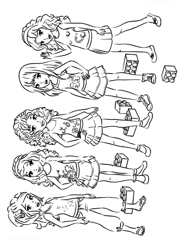 Andrea, Emma, Mia, Olivia og Stephanie Lego friends Fargeleggingsside Andrea, Emma, Mia, Olivia og Stephanie Lego friends Fargeleggingsside