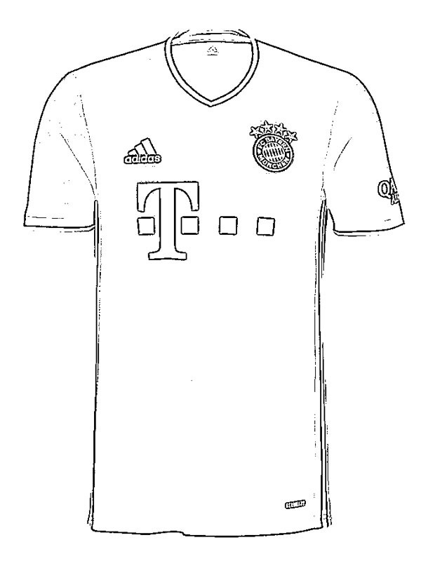 Bayern Munchen fotballskjorte Fargeleggingsside Bayern Munchen fotballskjorte Fargeleggingsside
