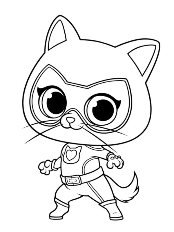 Bitsy (Superkattungene) Fargeleggingsside Bitsy (Superkattungene) Fargeleggingsside