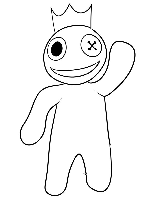 Blå Rainbow Friends Fargeleggingsside Blå Rainbow Friends Fargeleggingsside