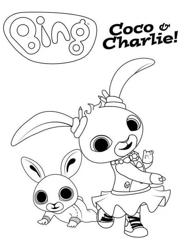 Coco og Charlie Fargeleggingsside Coco og Charlie Fargeleggingsside