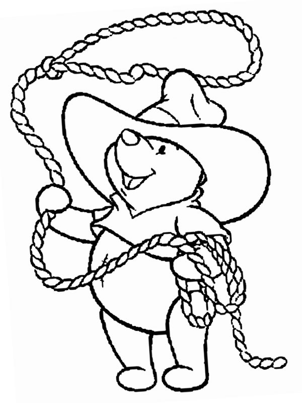 Ole Brumm som cowboy Fargeleggingsside Ole Brumm som cowboy Fargeleggingsside