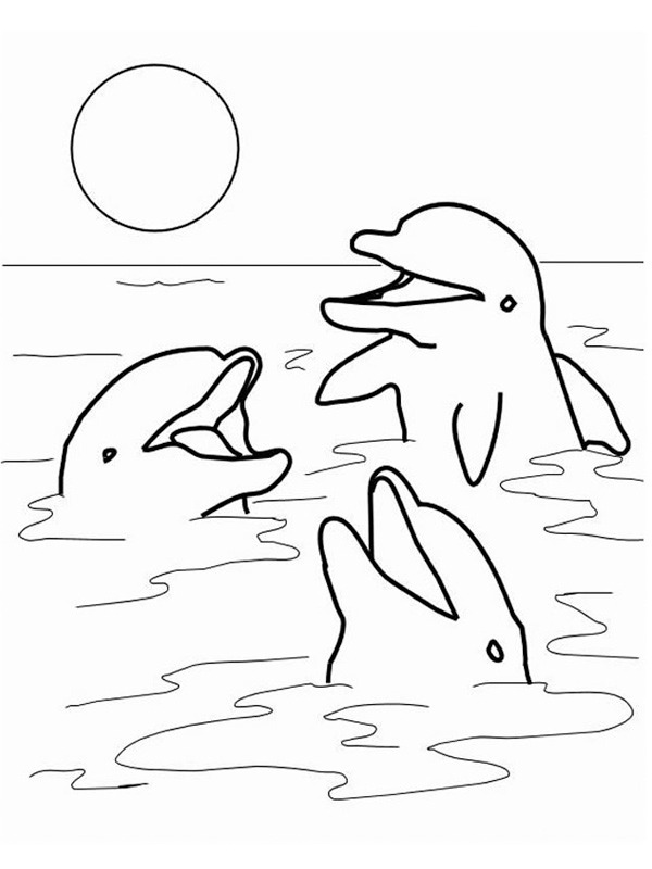 Delfiner i havet Fargeleggingsside Delfiner i havet Fargeleggingsside