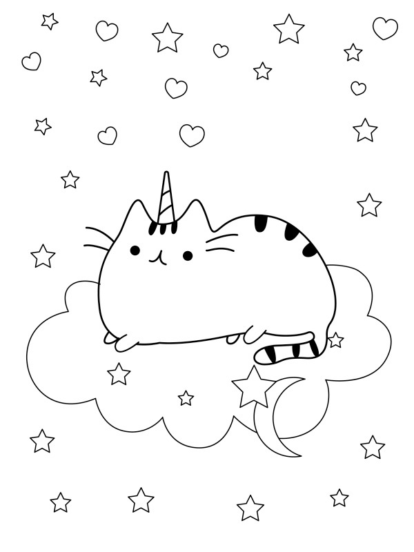 Pusheen enhjørning Fargeleggingsside Pusheen enhjørning Fargeleggingsside