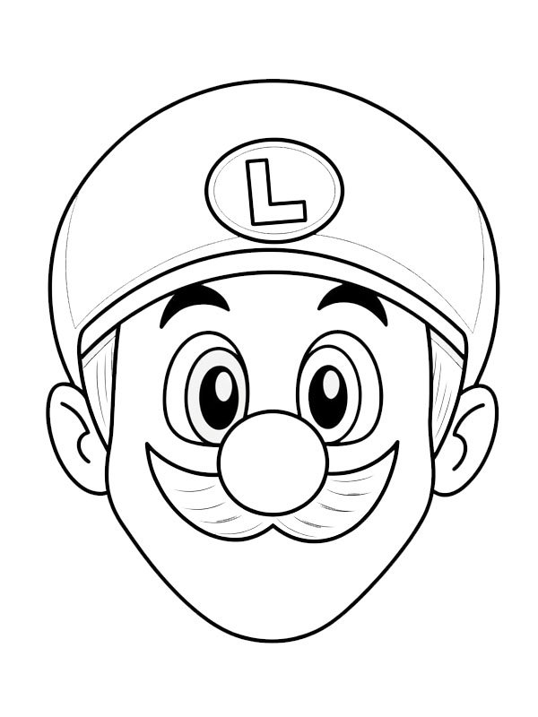 Luigi hodet Fargeleggingsside Luigi hodet Fargeleggingsside