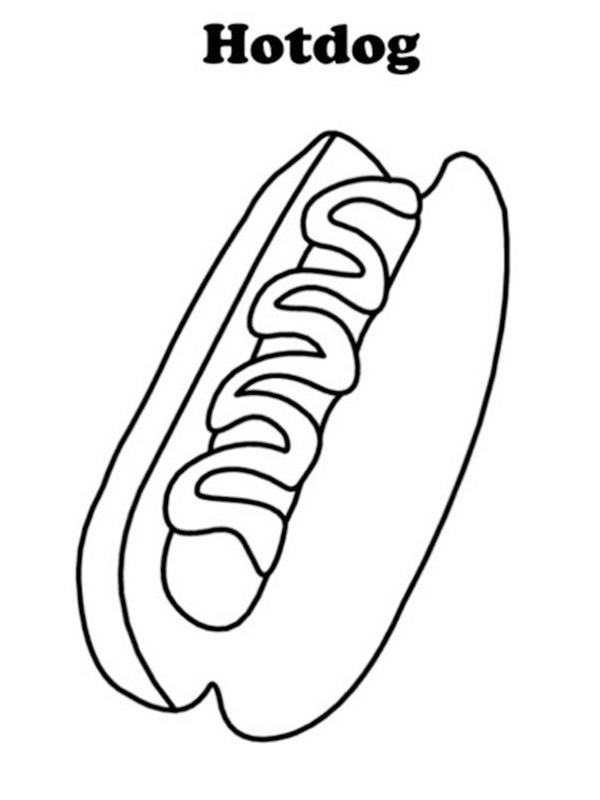 Pølse i brød Fargeleggingsside Pølse i brød Fargeleggingsside