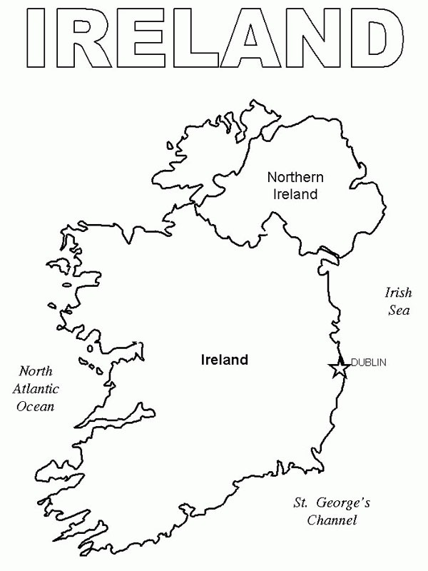 Kart over Irland Fargeleggingsside Kart over Irland Fargeleggingsside