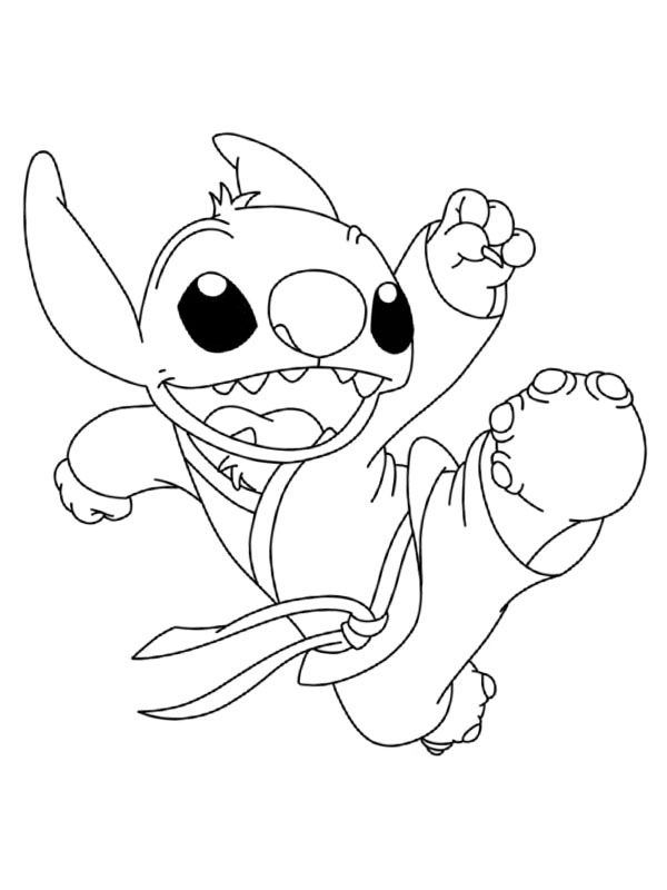 Karate Stitch Fargeleggingsside Karate Stitch Fargeleggingsside