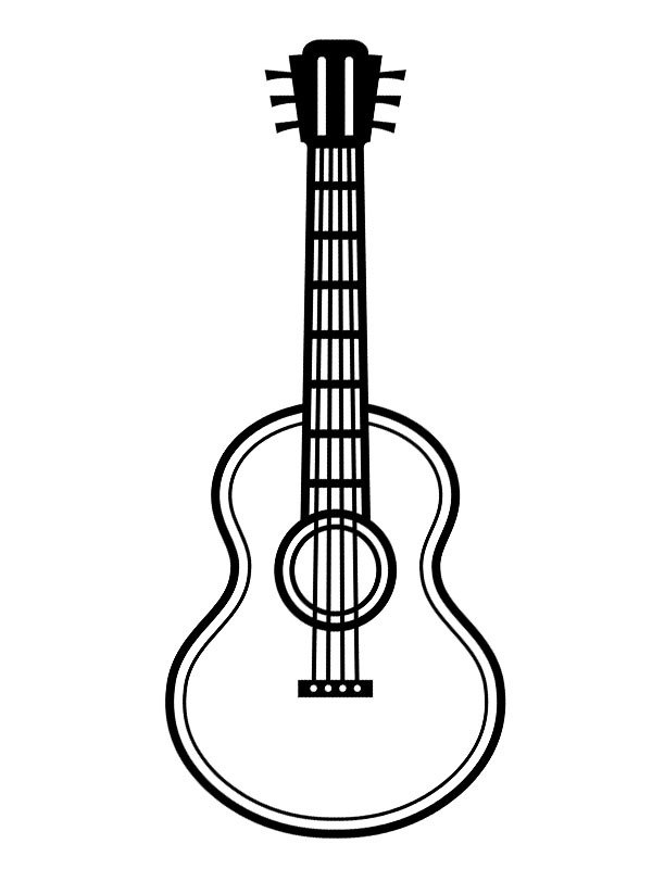 Akustisk gitar Fargeleggingsside Akustisk gitar Fargeleggingsside
