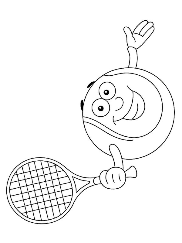 Smilende tennisball Fargeleggingsside Smilende tennisball Fargeleggingsside