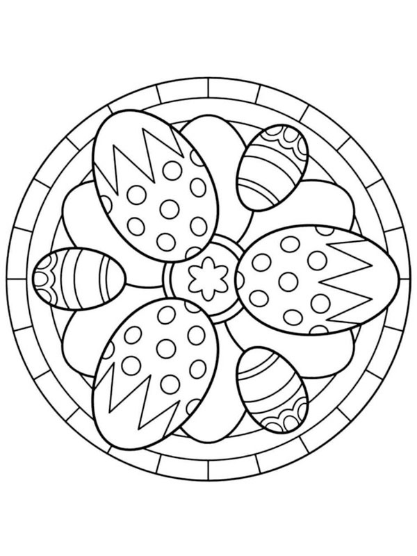 Påskeegg mandala Fargeleggingsside Påskeegg mandala Fargeleggingsside