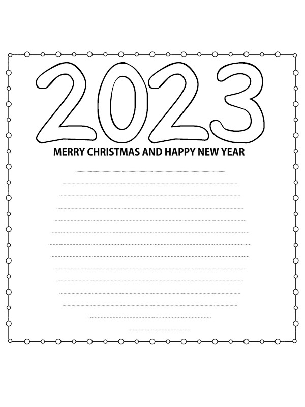 God jul og godt nyttår 2023 Fargeleggingsside God jul og godt nyttår 2023 Fargeleggingsside