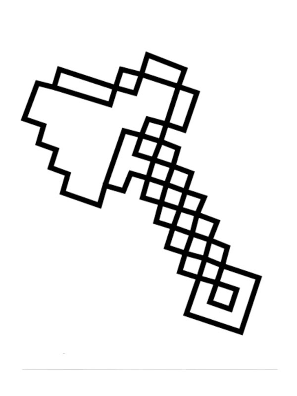 Minecraft Øks Fargeleggingsside Minecraft Øks Fargeleggingsside
